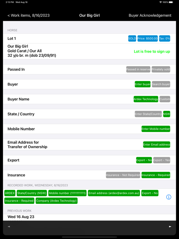 Screenshot #4 pour Ardex Auctioneer App