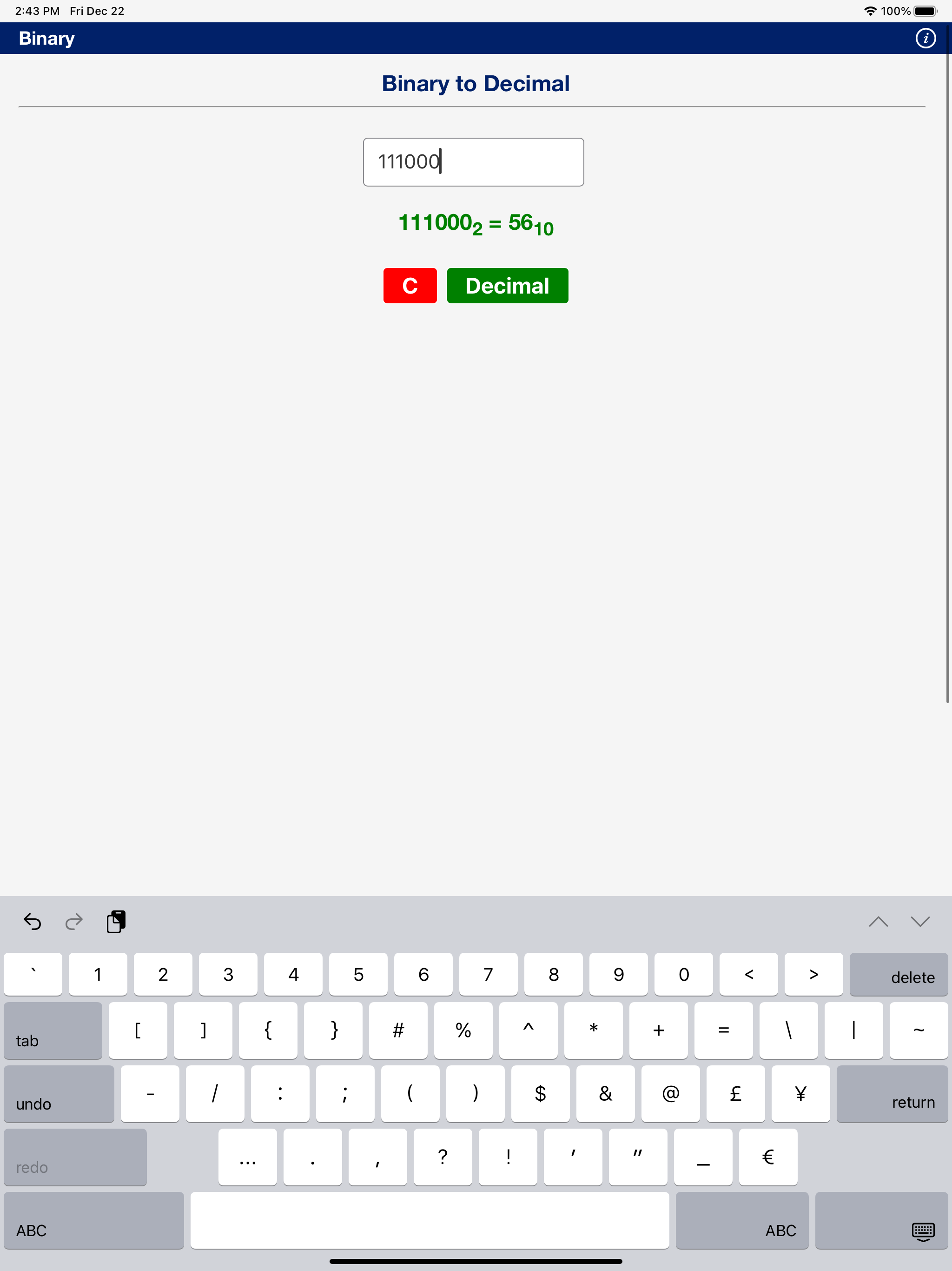 Binary Calculator