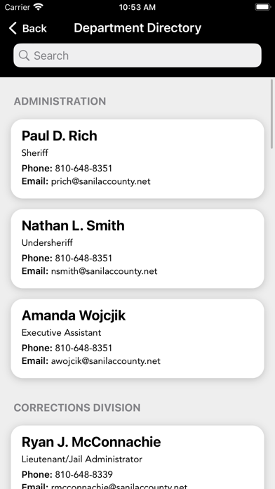 Sanilac County Sheriffs Office Screenshot