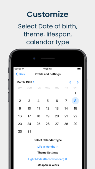 Memento Mori Life Calendar Screenshot