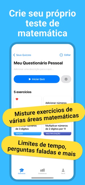 Quizzes de Matemática - 6º ano e 7º ano