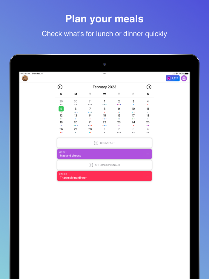 Meal Calendar - by Jamlet