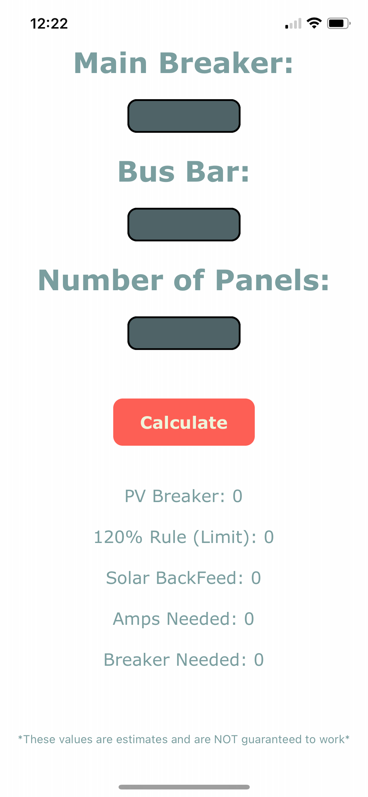 Solar Electrical Calculator