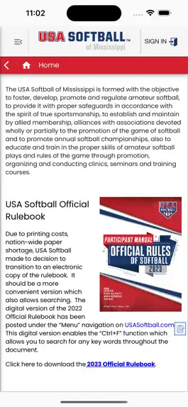 Game screenshot USA Softball of Mississippi hack