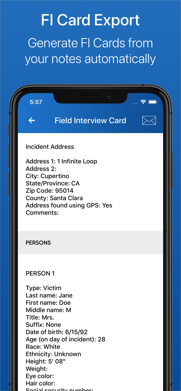 Field Interview Cards for LEOs
