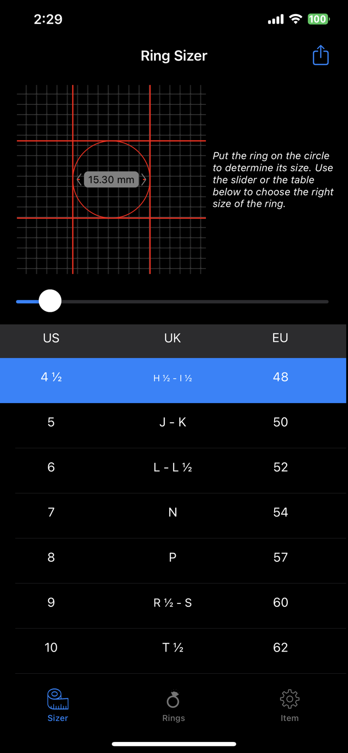 Ring Sizer by Diamond Galore