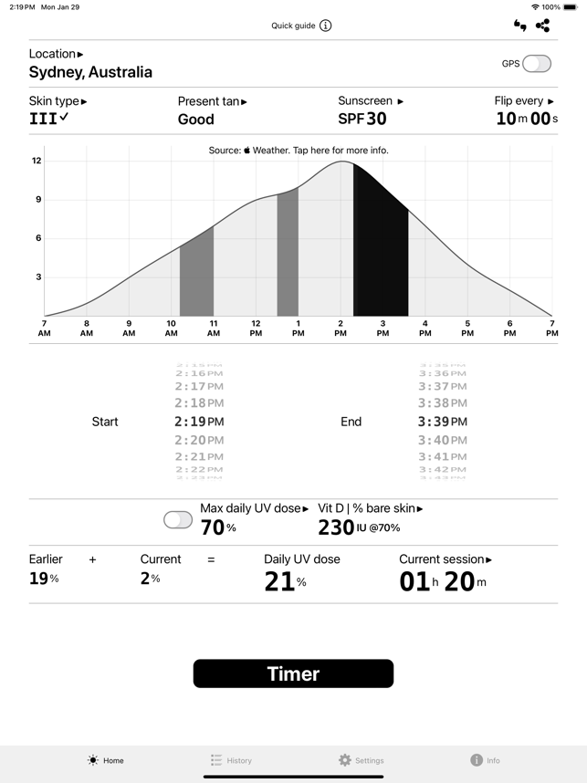 ‎Sola: Sun UV & Vitamin D Timer Capture d'écran