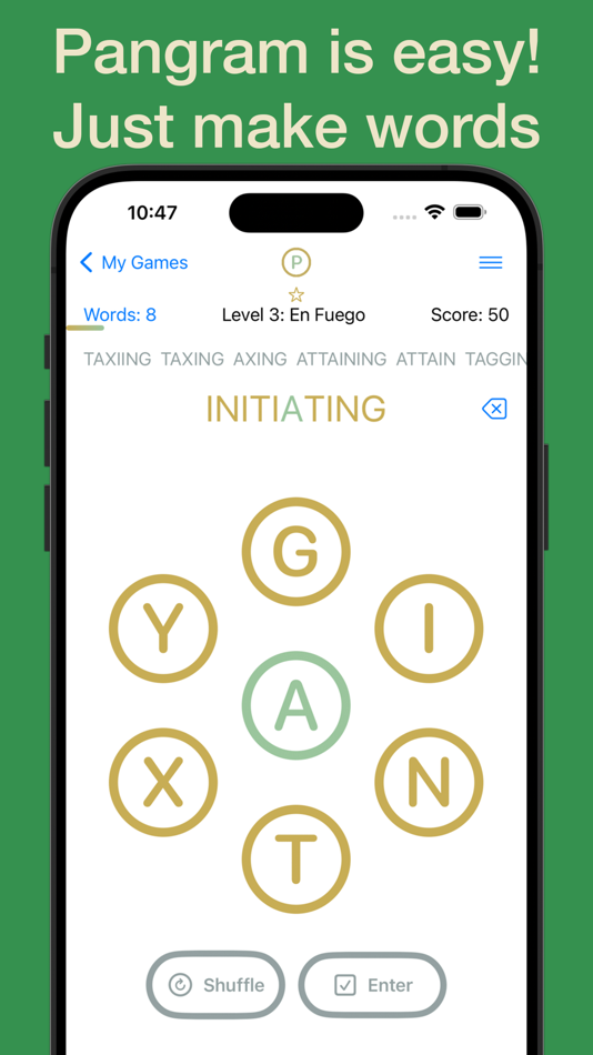 #1. Pangram (iOS) 由: Russell Neufeld