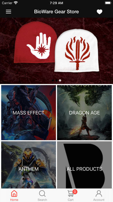BioWare Gear Store Screenshot