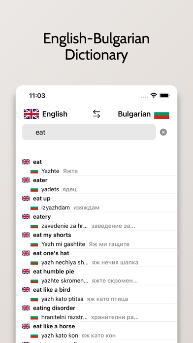 Bulgarian/English Dictionary Screenshot