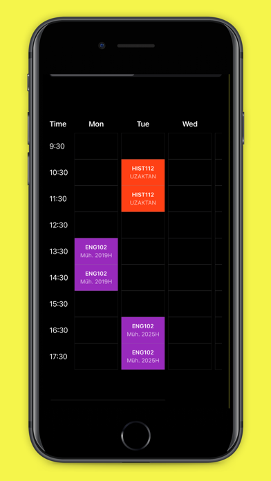 Atilim Schedule Screenshot
