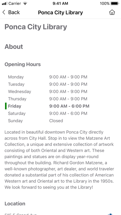 Ponca City Library Screenshot