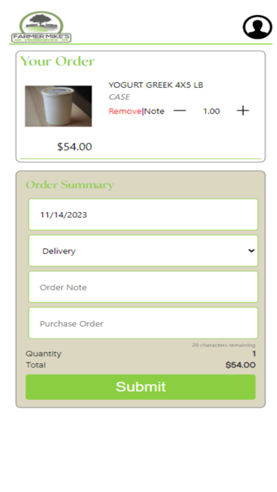 Farmer Mikes Mobile Ordering Screenshot
