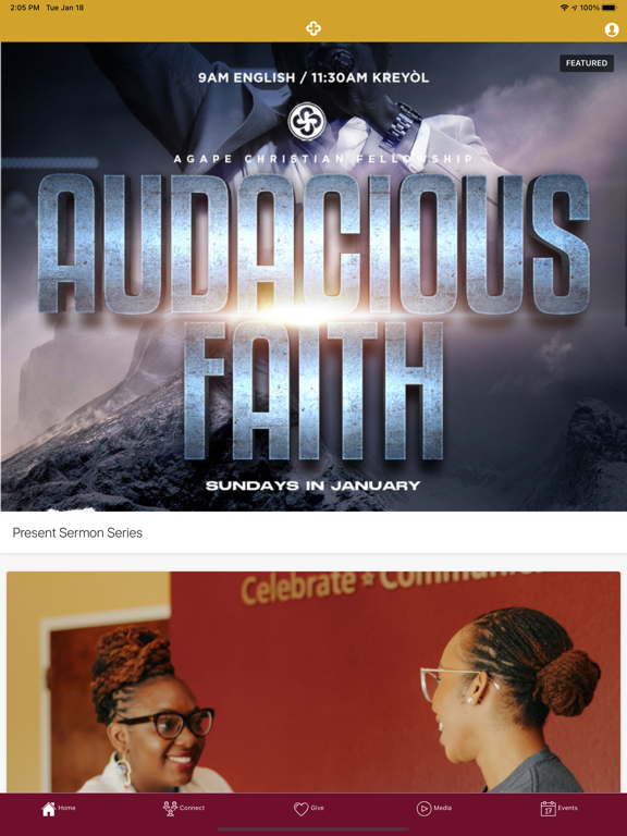 Agape Christian Fellowship iPad screenshot 1 - Lifestyle app