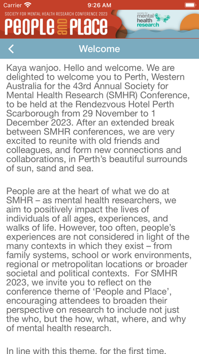 SMHR 2023 Conference App Screenshot