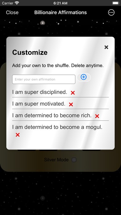 Billionaire Affirmations Screenshot