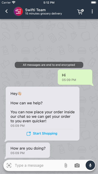 Smoase Chat Commerce Screenshot