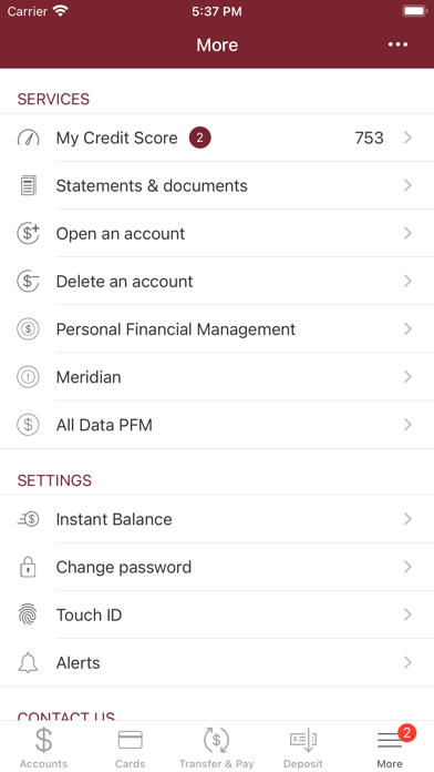 Hancock County Savings Bank Screenshot