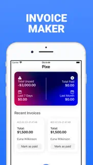 pixe: simple invoice maker pro iphone screenshot 1