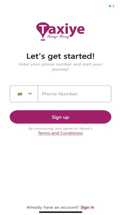 Taxiye Passenger Screenshot
