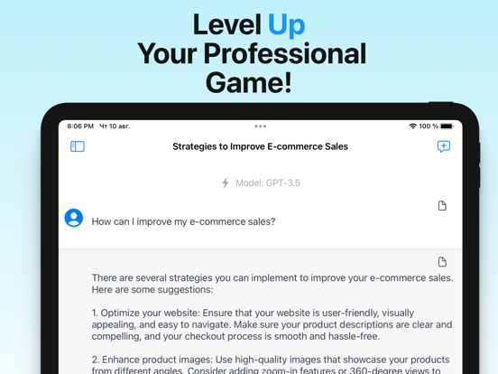 Ai Chat Plus Open Conversation iPad screenshot 3 - Education app