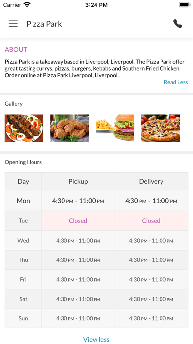 Pizza Park. Screenshot