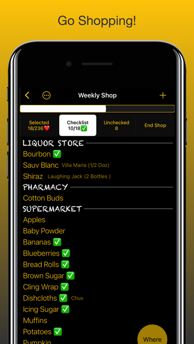 Shop3D Grocery Checklist Screenshot