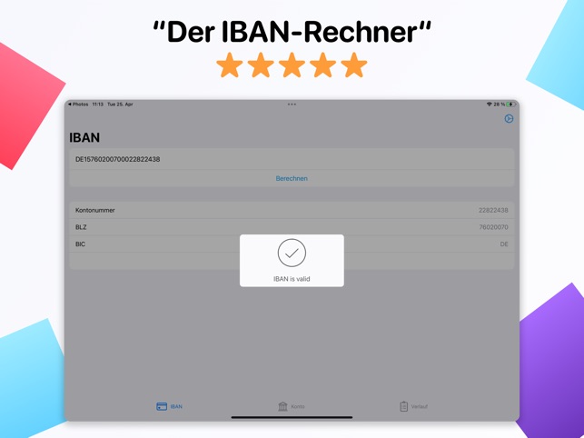 IBAN Rechner und Validator im App Store