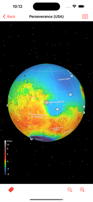 ‎Mars Bilgileri Ekran Görüntüsü