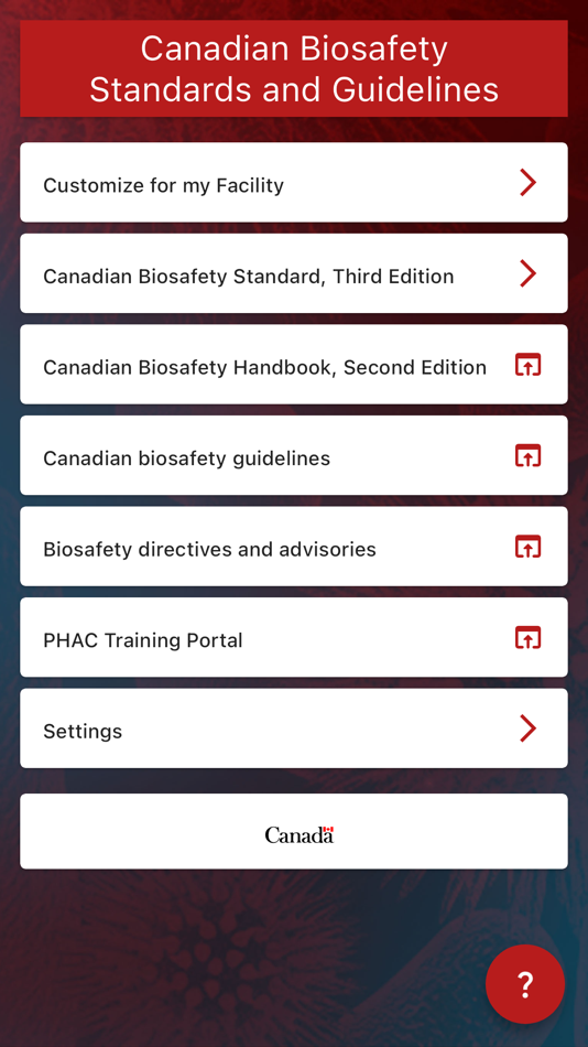 #1. Canadian Biosafety Application (iOS) 由: Health Canada / Santé Canada