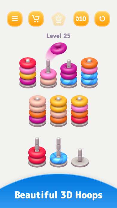 Color Sort 3D — Hoop Puzzle Screenshot