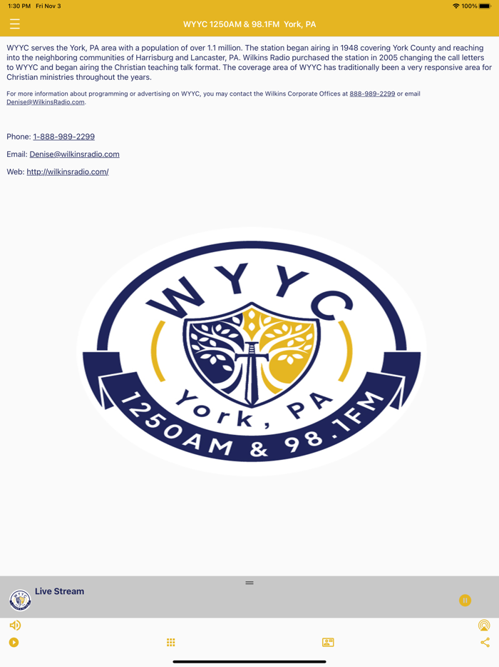 WYYC AM1250 and FM98.1 Radio