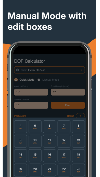 DOF Calculator for Photography Screenshot