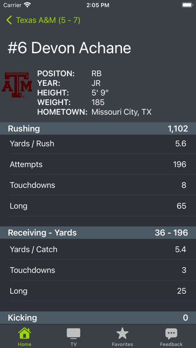 College Football: RapidRoster Screenshot