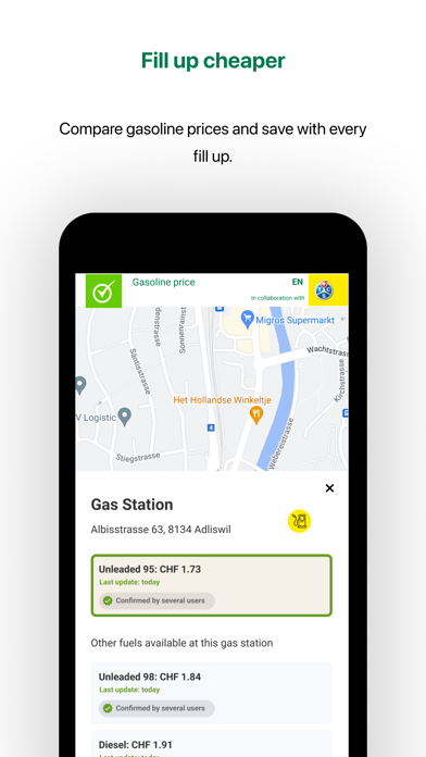 Comparis Gasoline price Swiss Screenshot