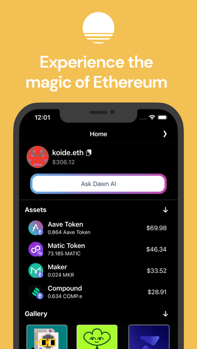 Dawn - Ethereum Wallet Screenshot