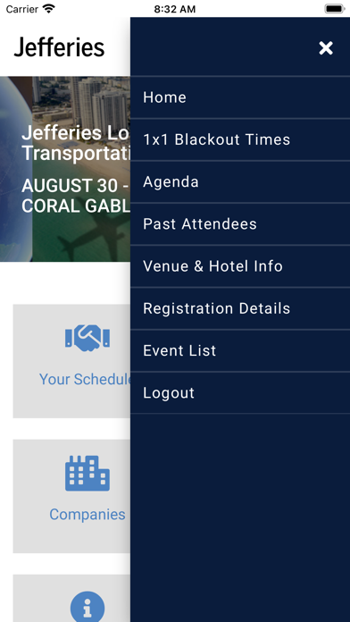 Jefferies Conferences & Events Screenshot