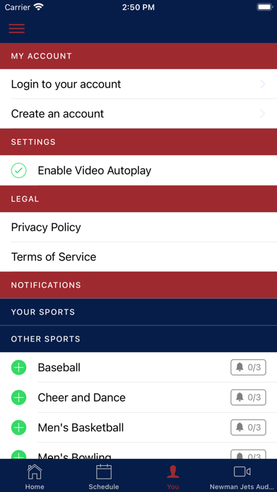 Newman Jets Athletics Screenshot