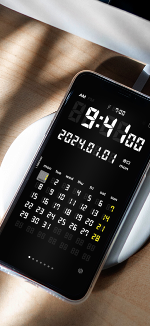 ساعة LCD - لقطة شاشة للساعة والتقويم