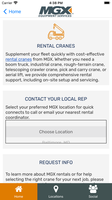MGX Equipment Services Screenshot