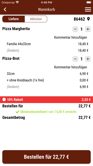 Pizza Pasta Heimservice Nord Screenshot