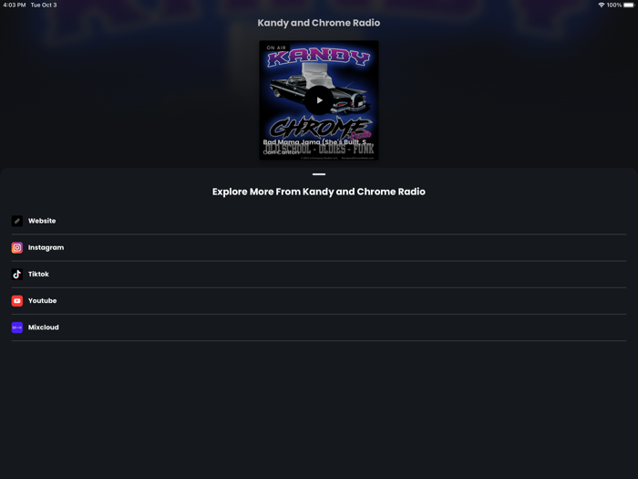 Kandy and Chrome Radio