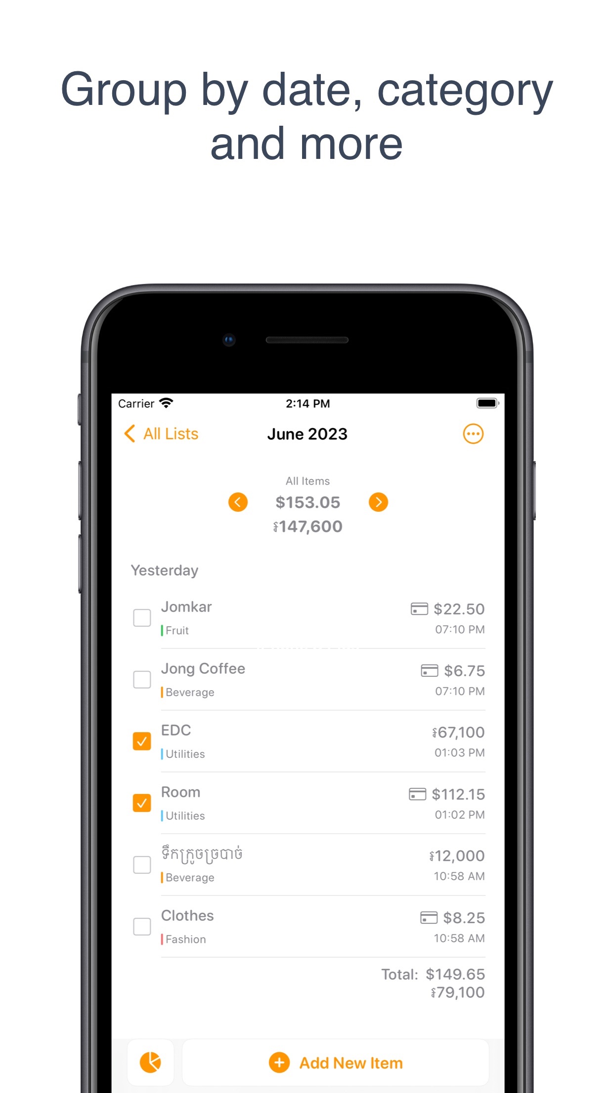 Screenshot do app SpendLists - Budget Tracker