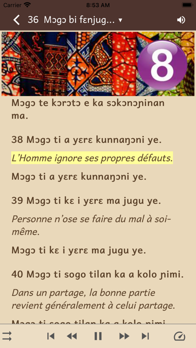Dioula Proverbes Screenshot
