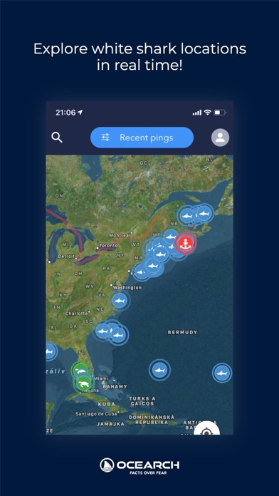OCEARCH Shark Tracker Screenshot