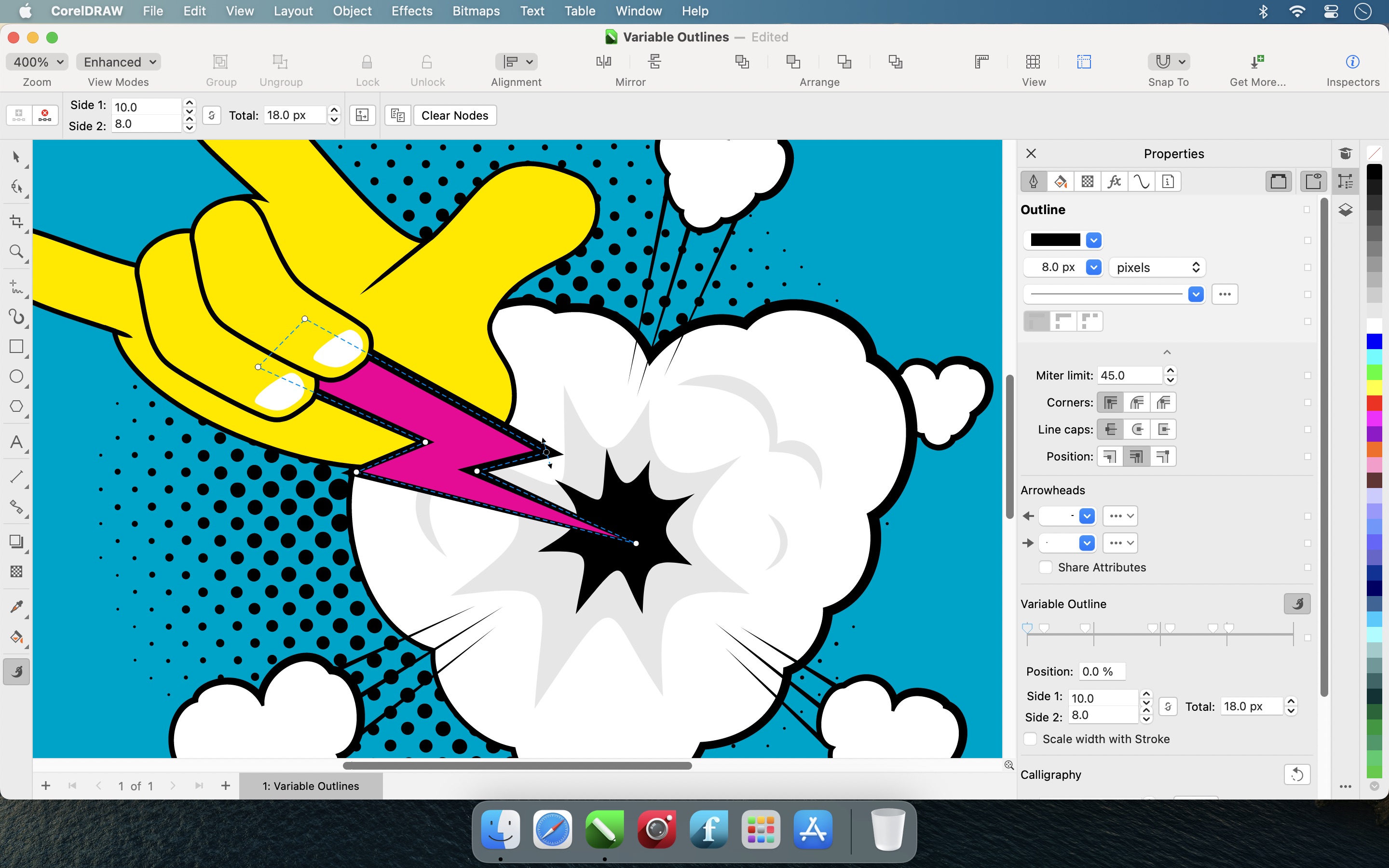 Screenshot do app CorelDRAW