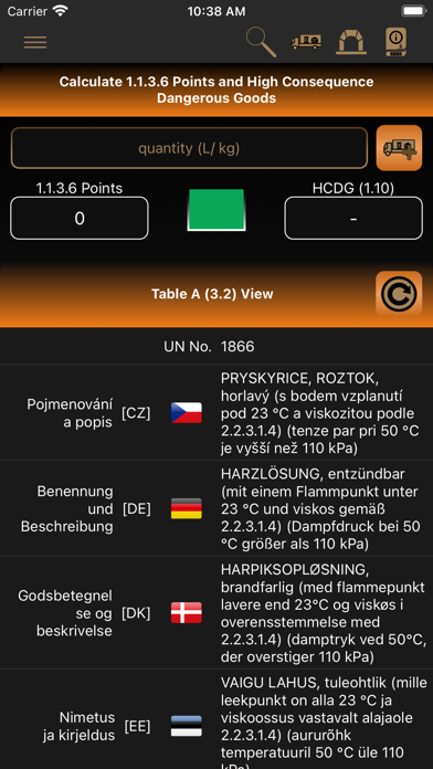 ADR Tool 2023 Dangerous Goods Screenshot