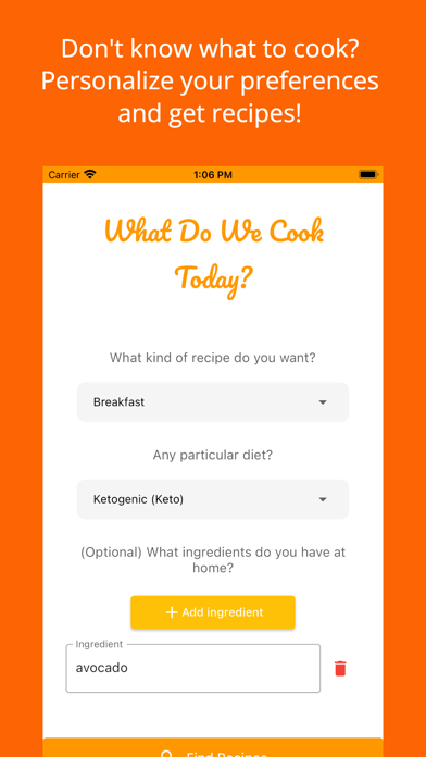 What do we cook today? Screenshot