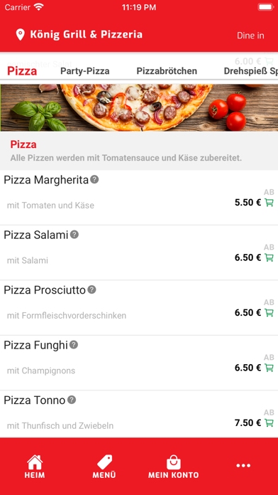 König Grill & Pizzeria Screenshot