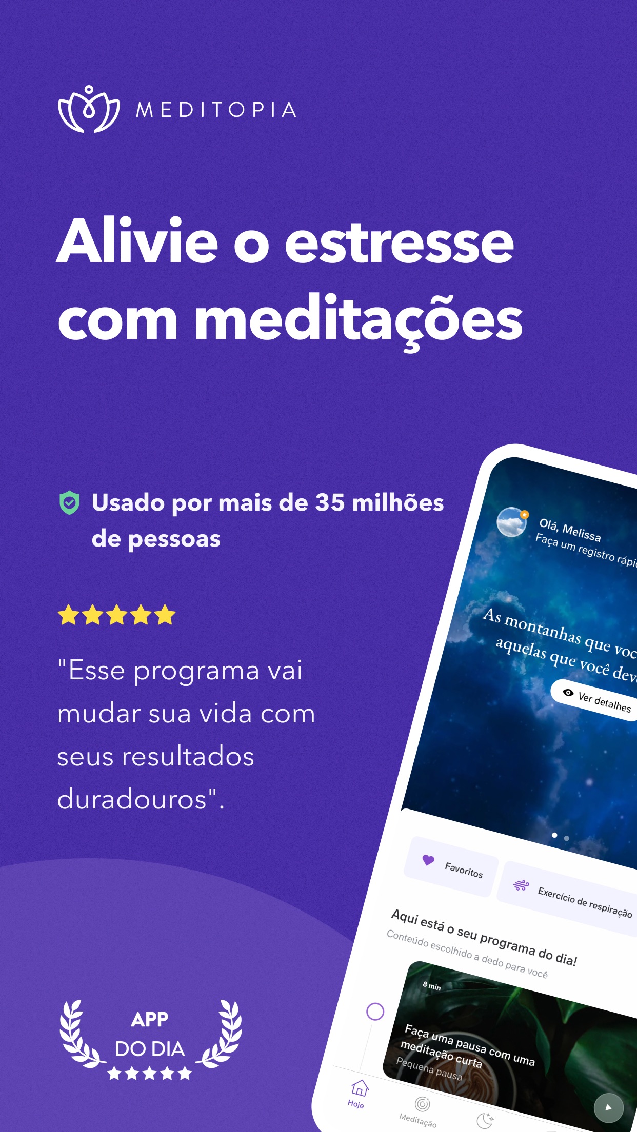 Screenshot do app Meditopia: Meditação, Dormir